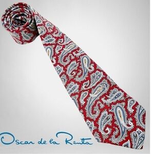 OSCAR DE LA RENTA Handsome Paisley Men’s Silk Tie